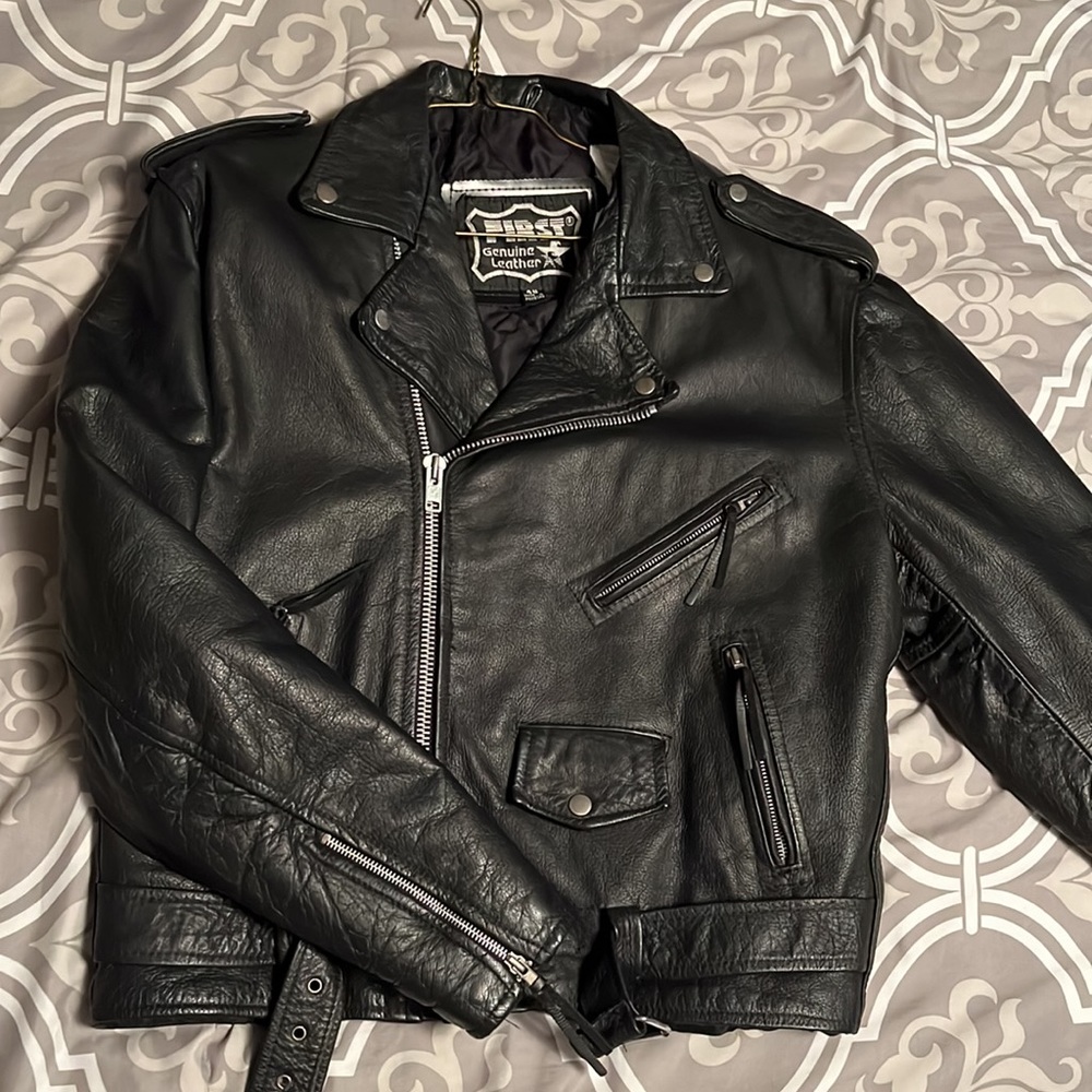 First Genuine Leather | vintage leather jacket size 48